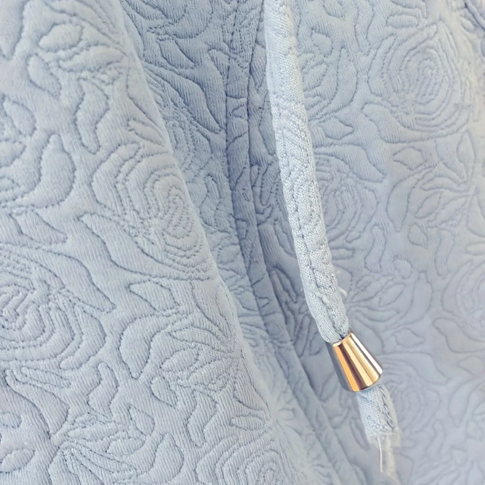 CHRISTOPHER & BANKS Sky Blue Floral Textured Full Zip Vest Size M - Picture 7 of 12